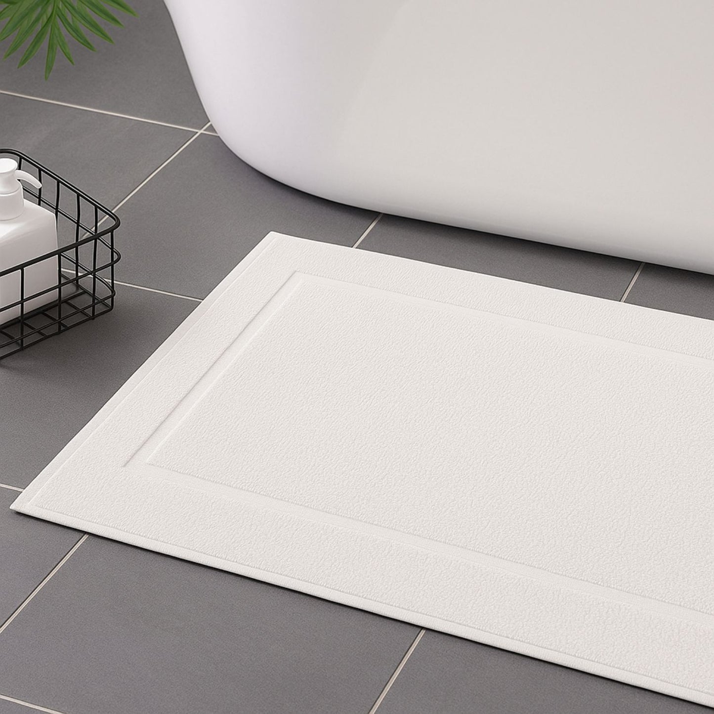 Toalla Tapete Para Baño Blanco Antideslizante Algodón