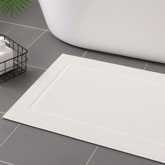 Toalla Tapete Para Baño Blanco Antideslizante Algodón